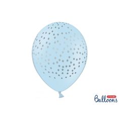  Ljusblå ballonger, Silverprickar, 30cm