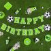  Girlang - Happy Birthday - Fotbollstema, 250cm