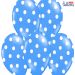  Ballonger - Blå med vita prickar, 30cm, 6-pack