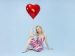  Folieballong - Rött hjärta, 61cm