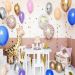  Rund folieballong - Happy Birthday, blommor, 35cm