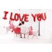  Ballonggirlang - I Love You, Röd, 210x35cm