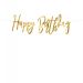  Banderoll - "Happy Birthday", guldfärgad