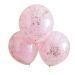  Rosa konfettiballonger med dubbellager, 45cm, 3-pack