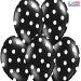  Svarta ballonger - Stora vita prickar, 30cm, 6-pack