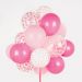  Transparenta ballonger - Rosa prickar, 5-pack