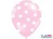  Rosa ballonger - Stora vita prickar, 30cm