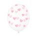  Transparenta ballonger - Rosa hjärtan, 30cm, 6-pack