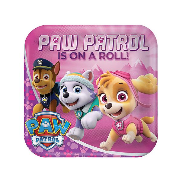  Papperstallrikar - Paw Patrol, Skye & Everest, 23cm, 8-pack