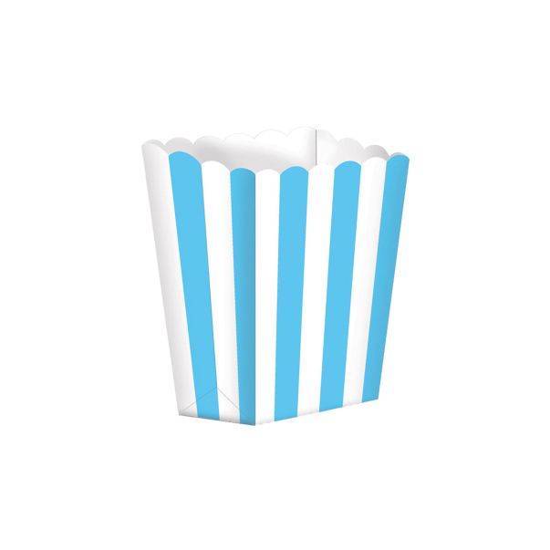  Små popcornbägare - Blå-vit randiga, 5-pack