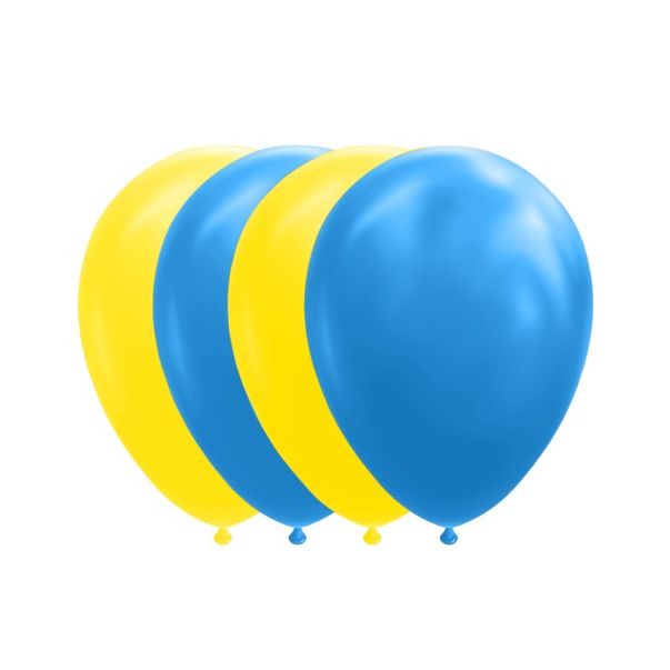  Ballonger - Blåa & Gula, 30cm, 10-pack