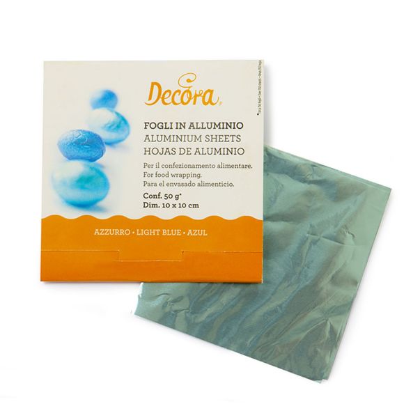 Decora Folieark - Ljusblå, 10cmx10cm, 150-pack