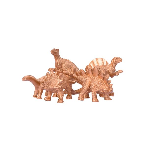  Dinosauriefigurer, Guld, 5 st
