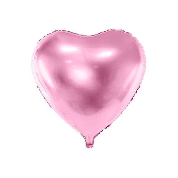  Folieballong - Rosa hjärta, 61cm