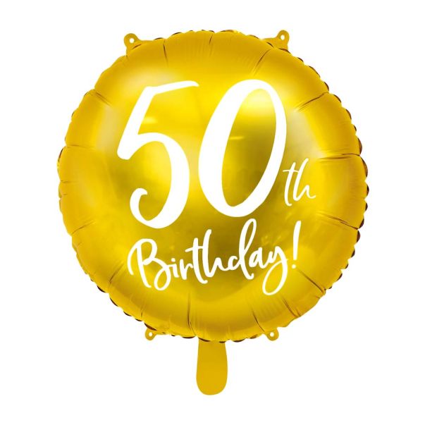  Folieballong - 50th Birthday, gyllene, 45cm