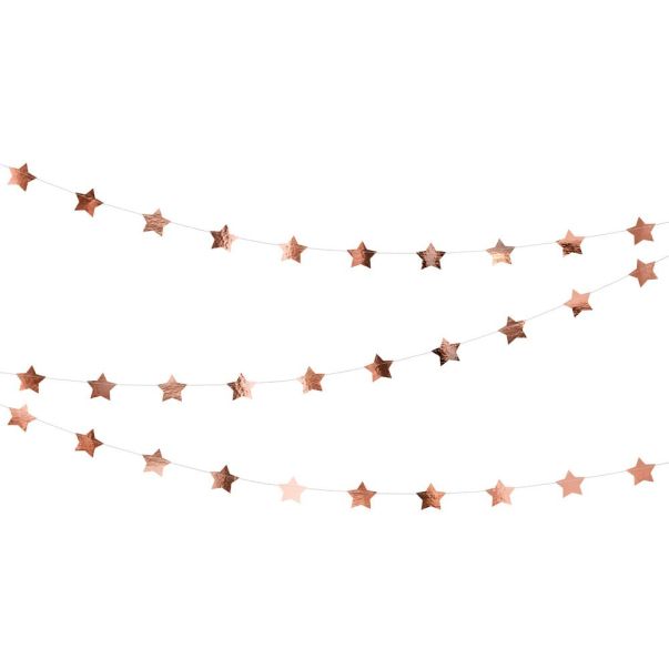  Stjärngirlang - Roséguld, 3,6 m