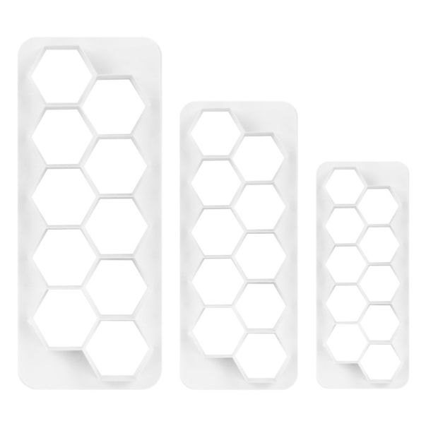 PME Geometsrisk utstickare - Hexagon, 3-pack