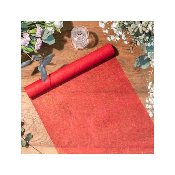  Bordsduk i fibertyg - Röd, 30x500cm