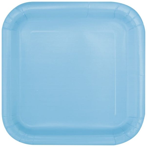  Papptallrikar - Ljusblå fyrkant, 18cm, 16-pack