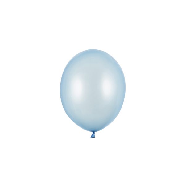  Mini-ballonger - Ljusblå metallic, 12cm, 100-pack