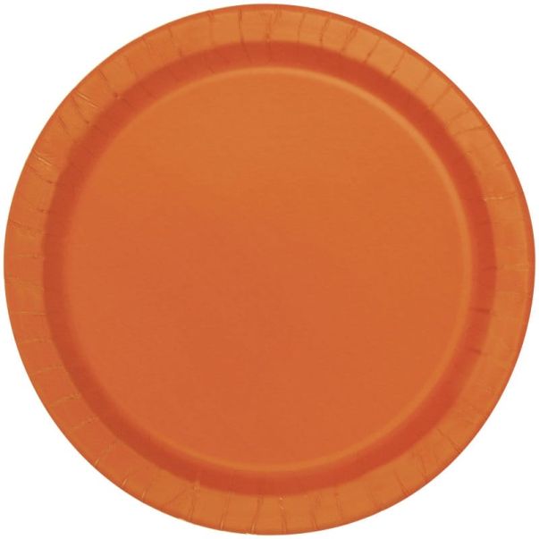  Papptallrikar - Orange, 21,9cm, 8 st