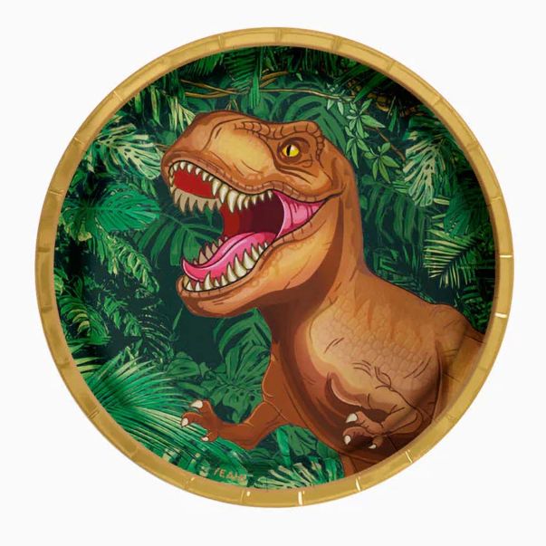  Papptallrikar – Dinosaurieäventyr, 17 cm, 8-pack