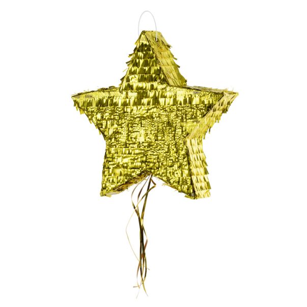  Piñata - Stjärna, Guld, 44cm