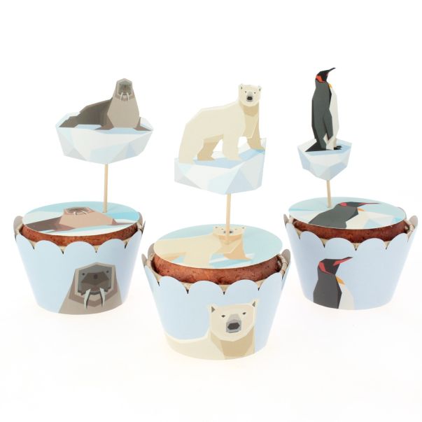  Cupcake-set - Arktiska djur, 6-pack