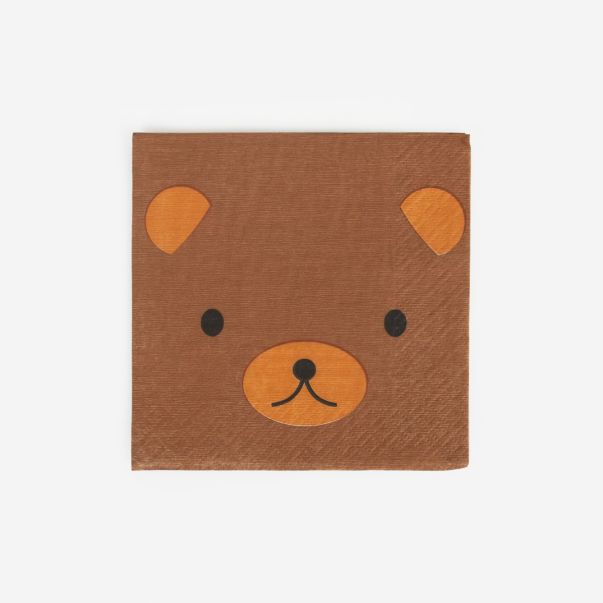  Små servetter - Skogens djur, björn, 20-pack
