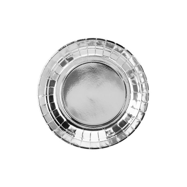  Papperstallrikar - Silver, 18 cm, 6-pack